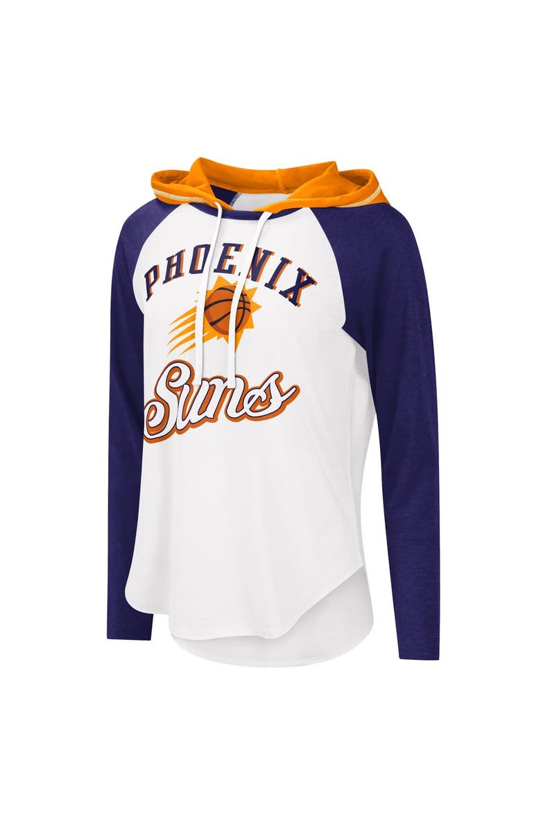 G-III 4HER BY CARL BANKS Women's G-III 4Her by Carl Banks White Phoenix Suns MVP Raglan Hoodie Long Sleeve T-Shirt, Alternate, color, White
