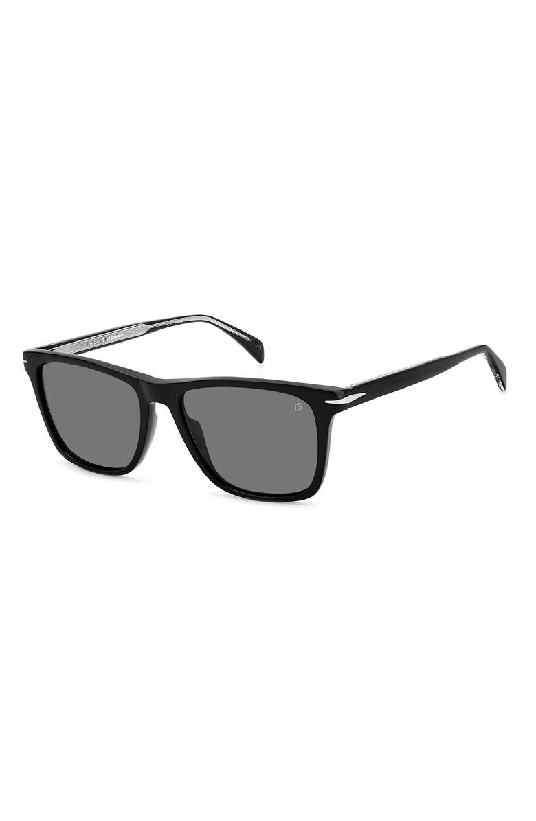 David Beckham Eyewear 55mm Polarized Rectangular Sunglasses, Alternate, color, 
