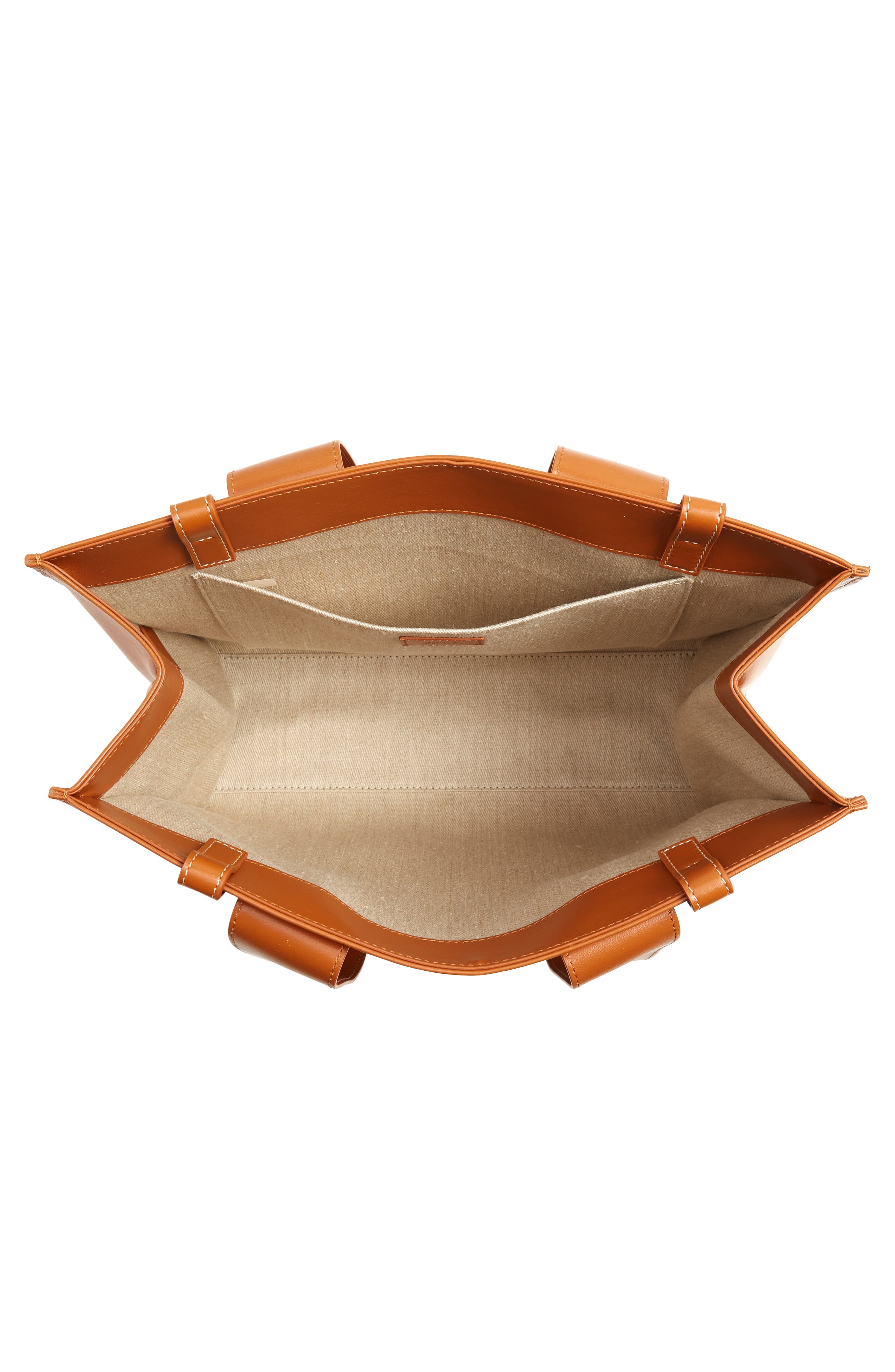 Medium Woody Leather Tote, Alternate, color, CARAMEL 247