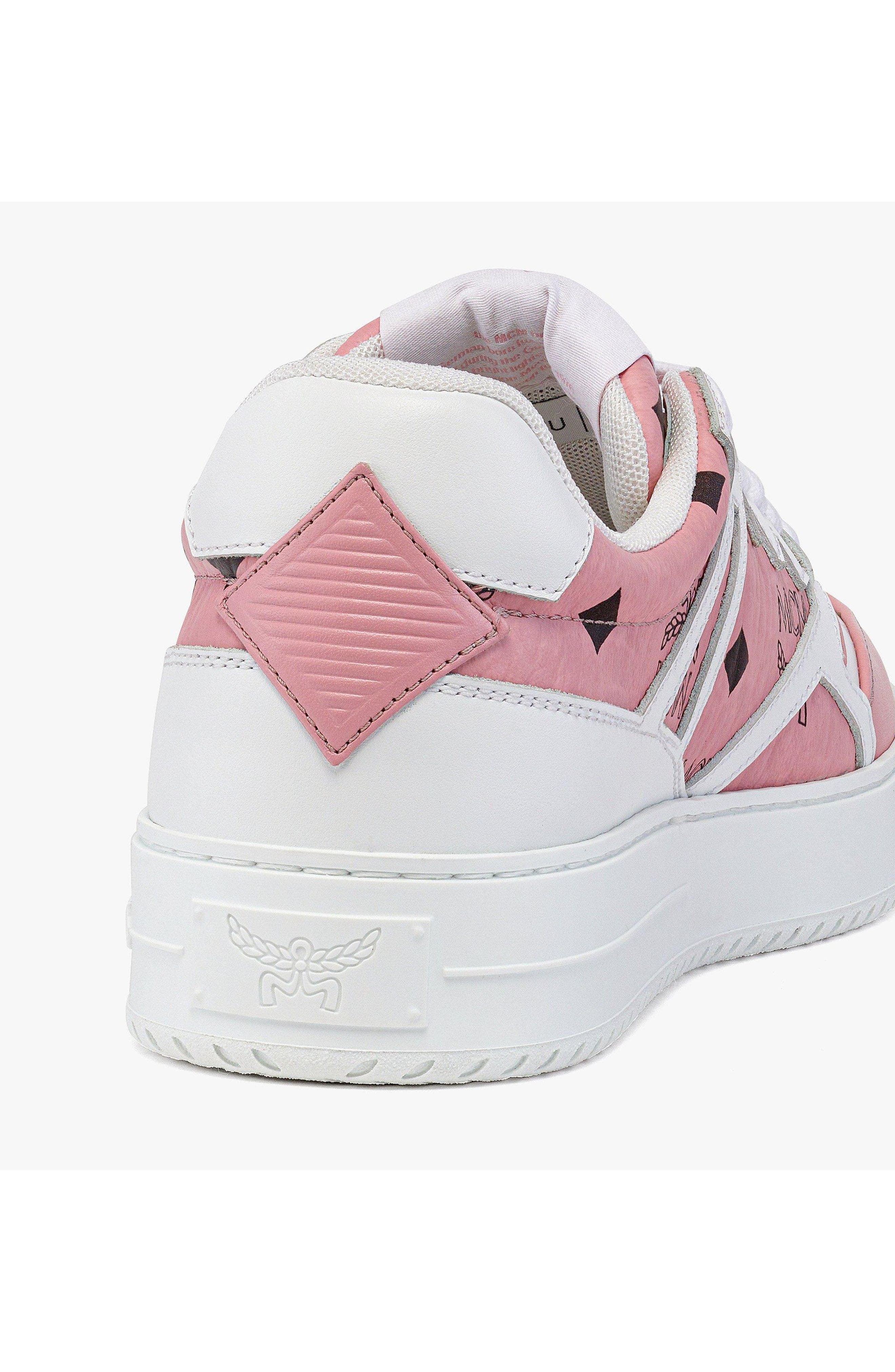 MCM Neo Terrain Sneakers in Visetos Leather Mix, Alternate, color, Soft Pink