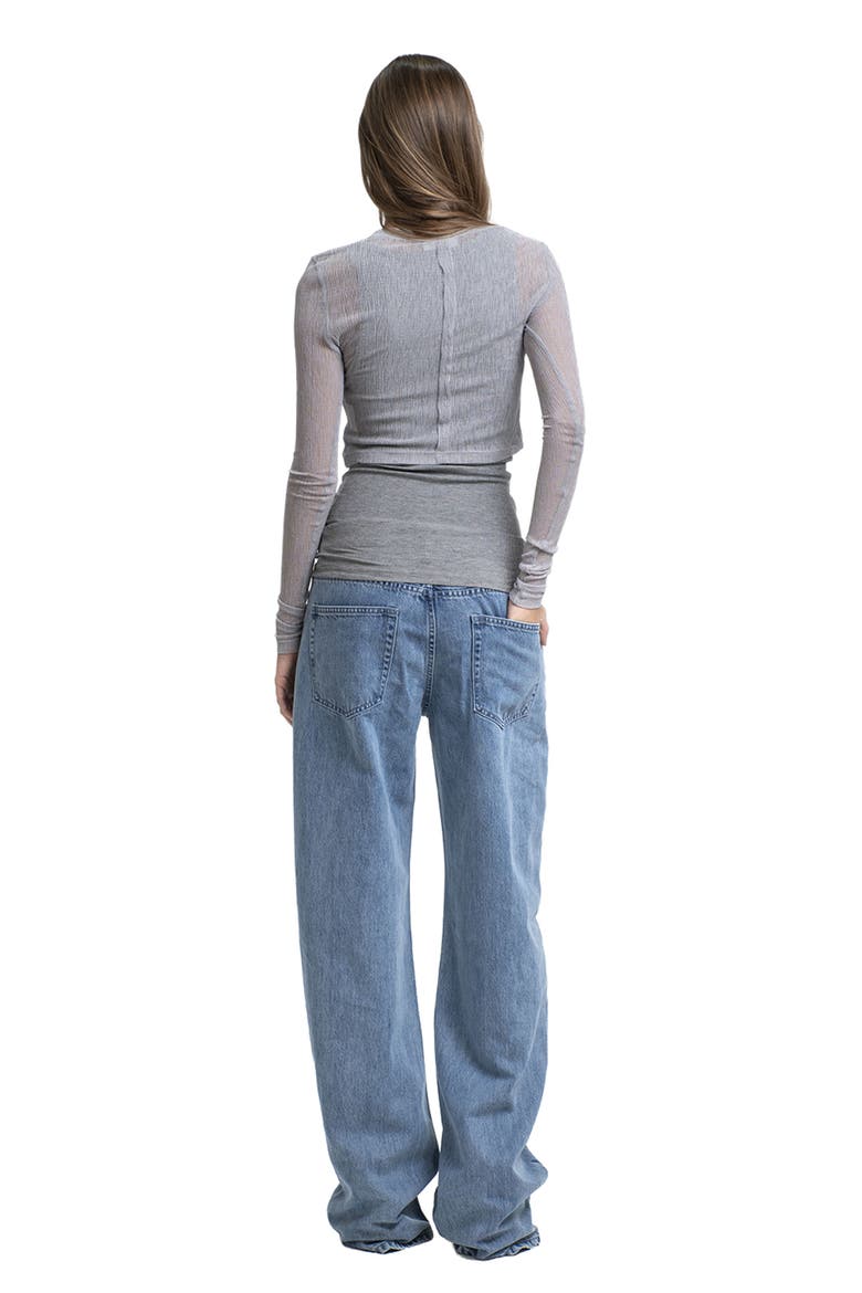 Moa Mid Waist Soft Wide Leg Denim, Alternate, color, Light denim