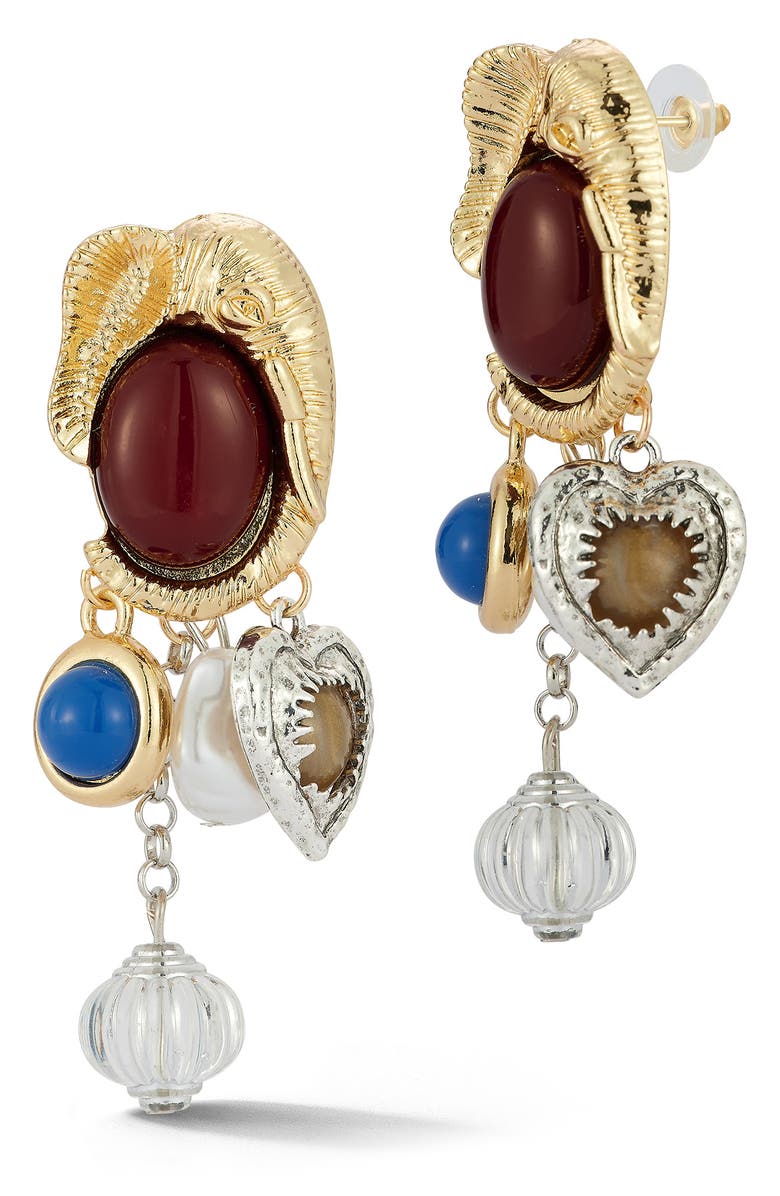 SPHERA MILANO Charm Drop Earrings, Main, color, Gold