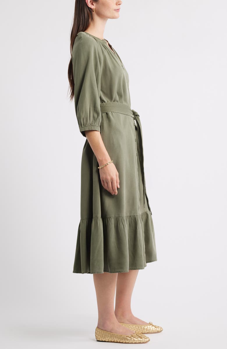 Belted Long Sleeve Midi Shirtdress