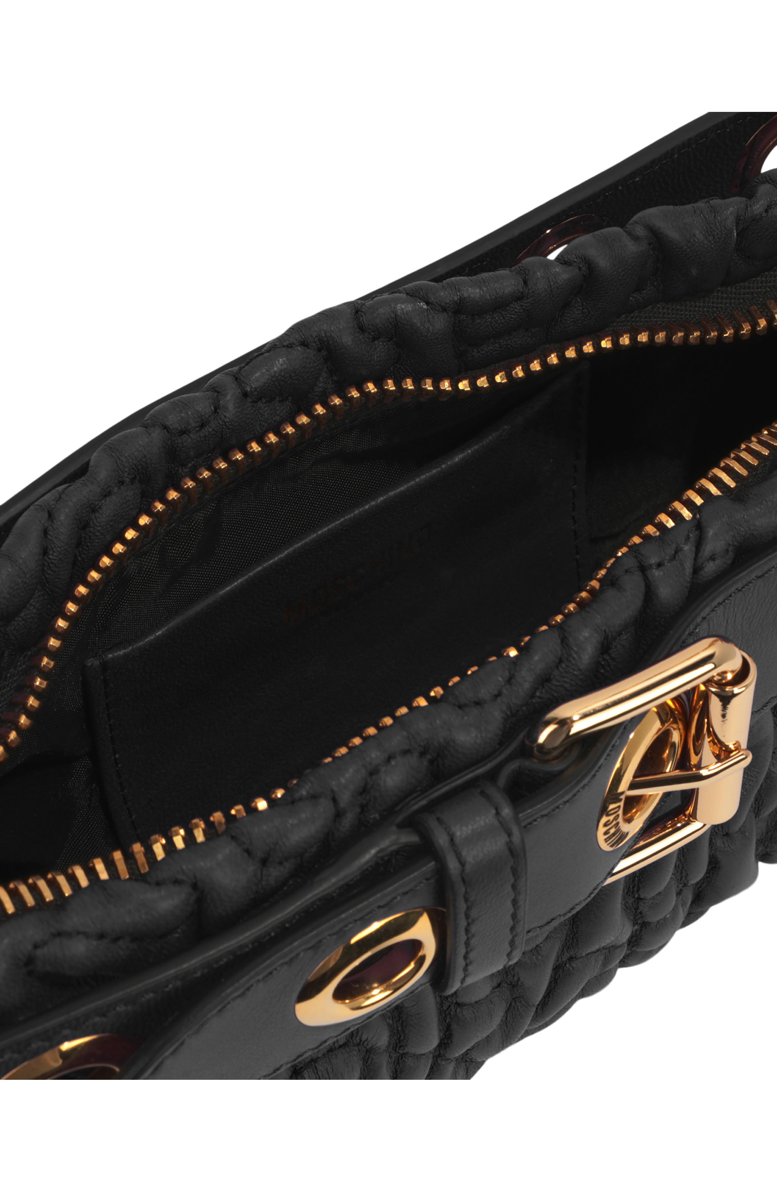 Moschino Quilted Shoulder Bag, Alternate, color, 