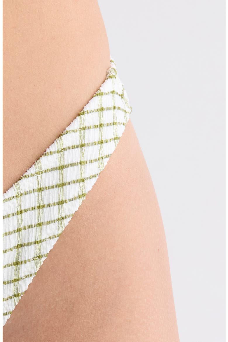 Jade Textured Bikini Bottoms, Alternate, color, GREEN/ TAN PLAID