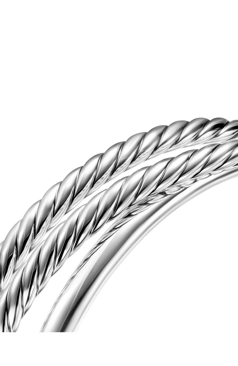 David Yurman Bold Crossover Three Row Cuff Bracelet in Sterling Silver, 19mm, Alternate, color, Silver
