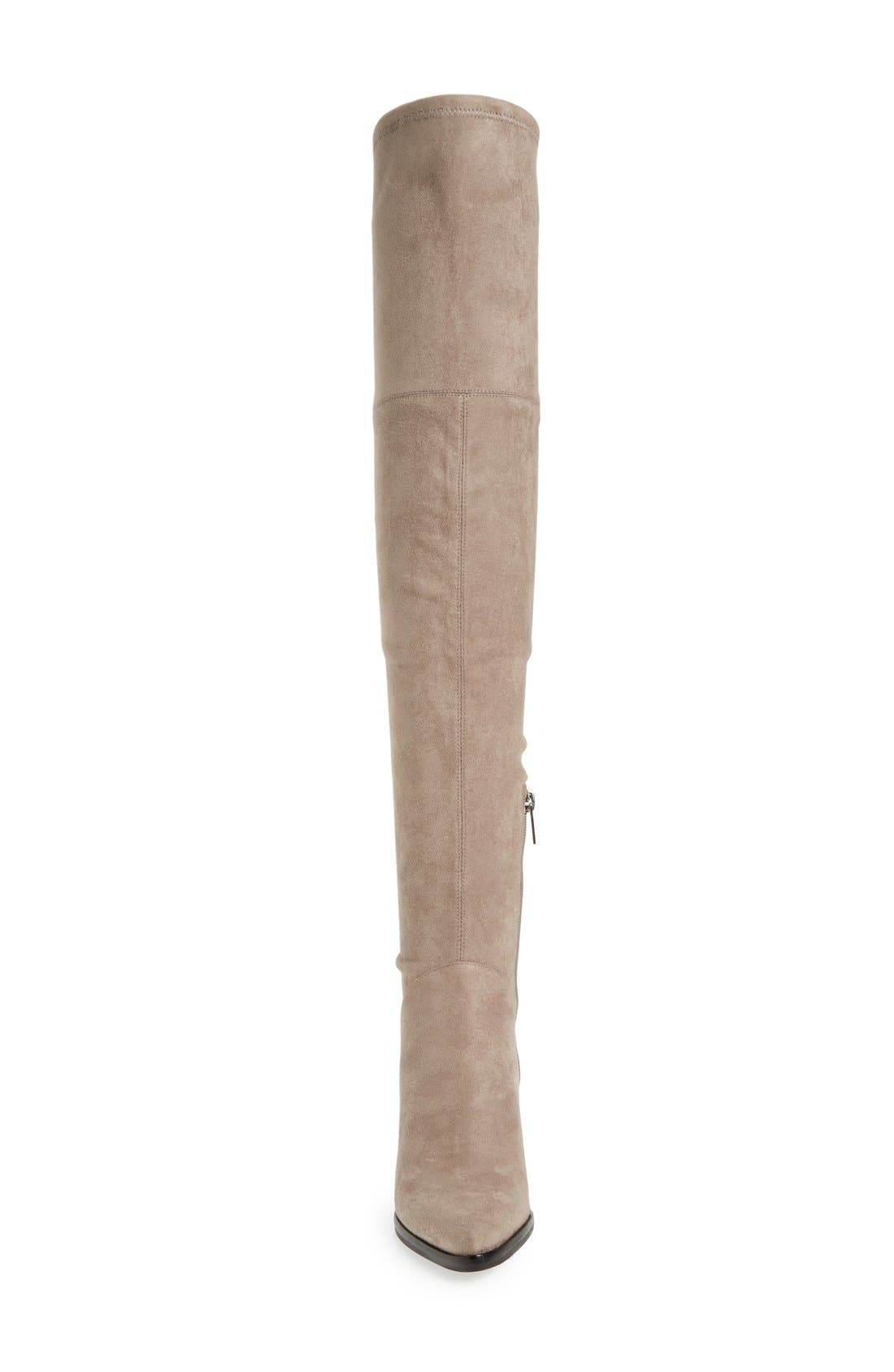 Alinda Over the Knee Boot, Alternate, color, LIGHT GREY STRETCH FABRIC