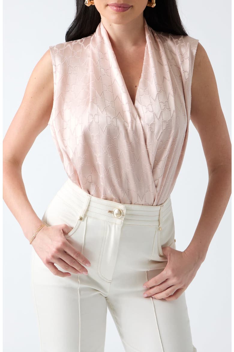 Hadil Burnout Monogram Satin Tank, Main, color, PINK