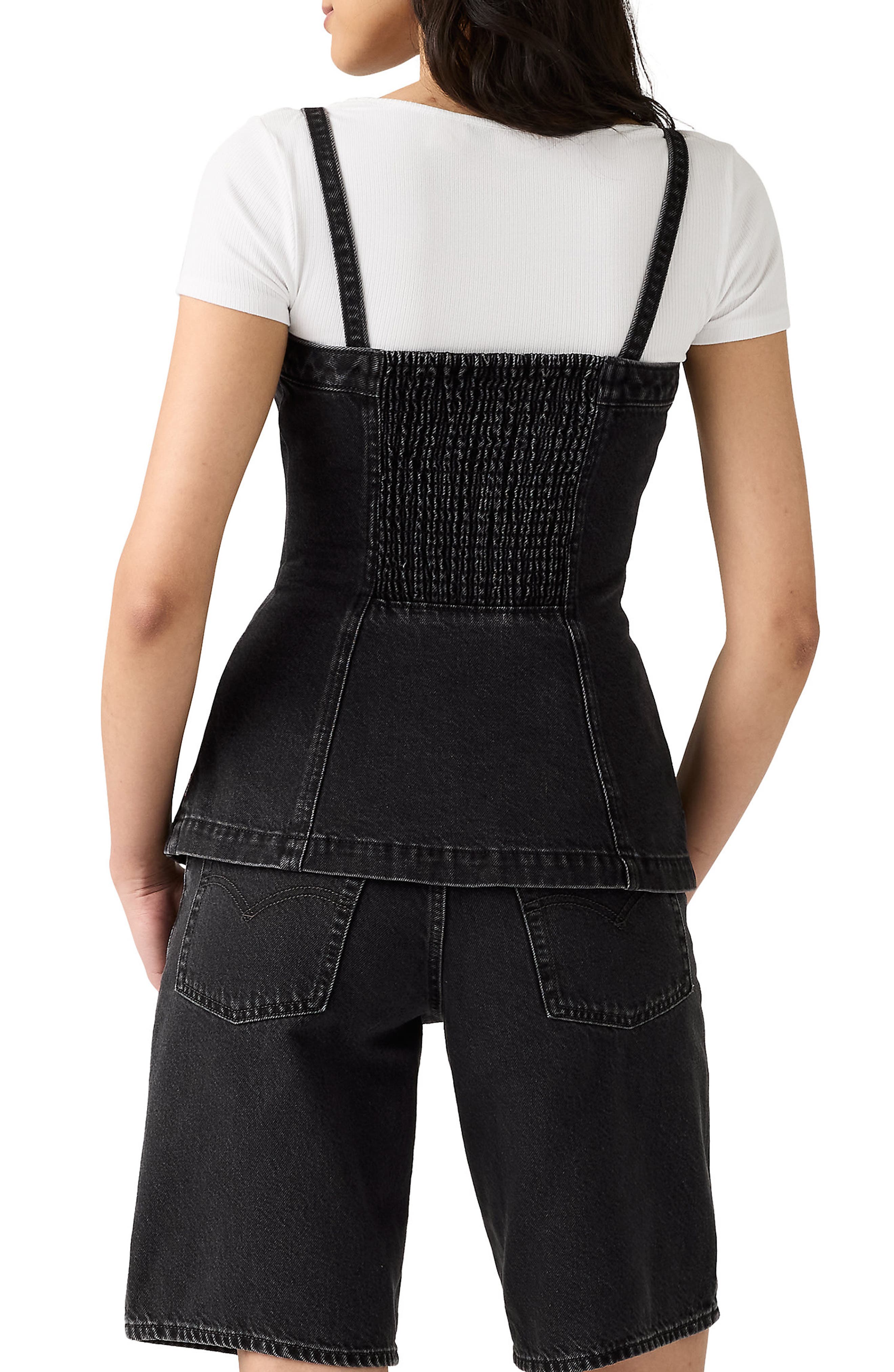 Tailored Denim Bustier Top - image 2