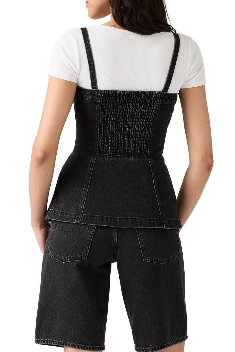 Tailored Denim Bustier Top, Alternate, color, OPEN MIND VEST