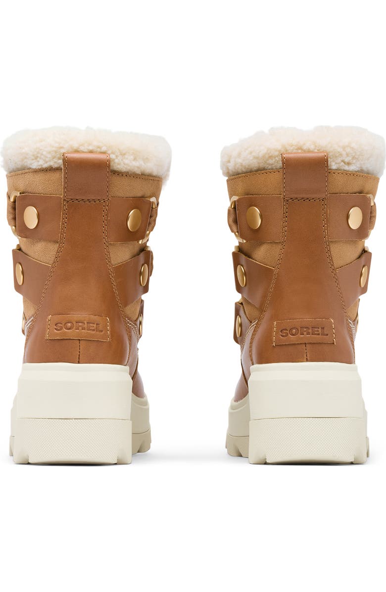 SOREL Joan FRWD Cozy Genuine Shearling Trim Waterproof Boot, Alternate, color, Tawny Buff/ Honey White