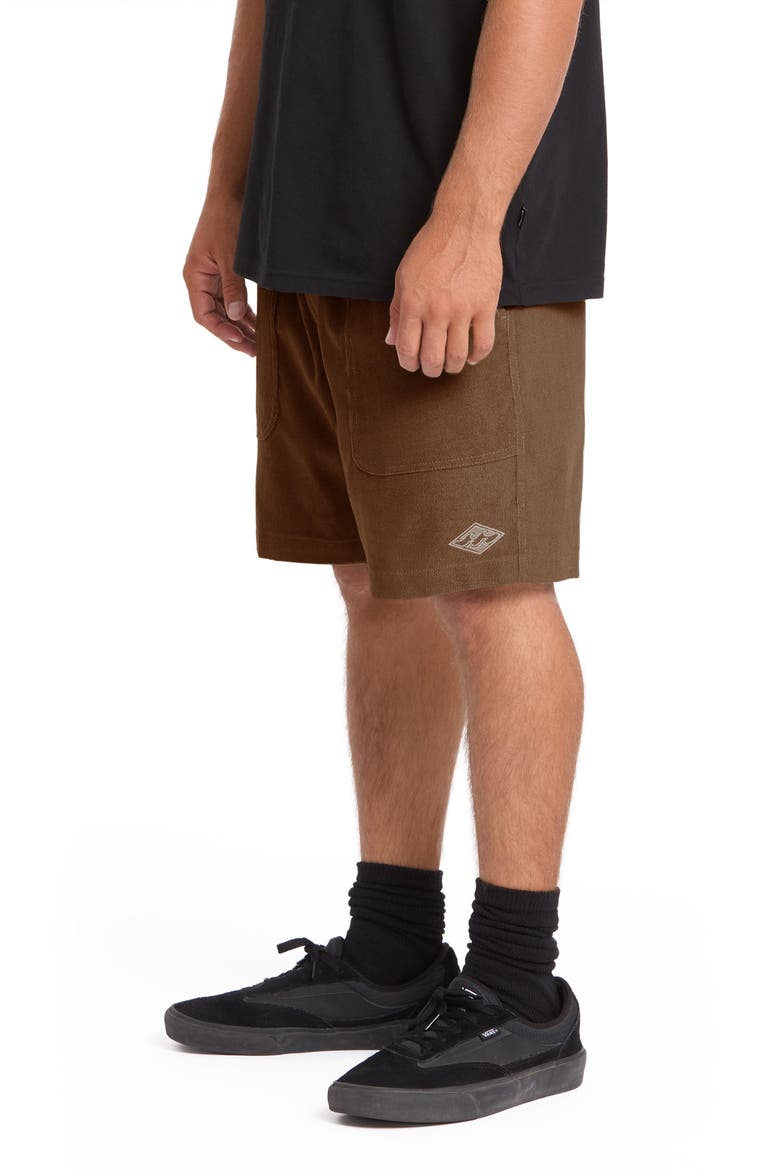 De la Cruz Water Repellent Corduroy Shorts, Alternate, color, SEPIA
