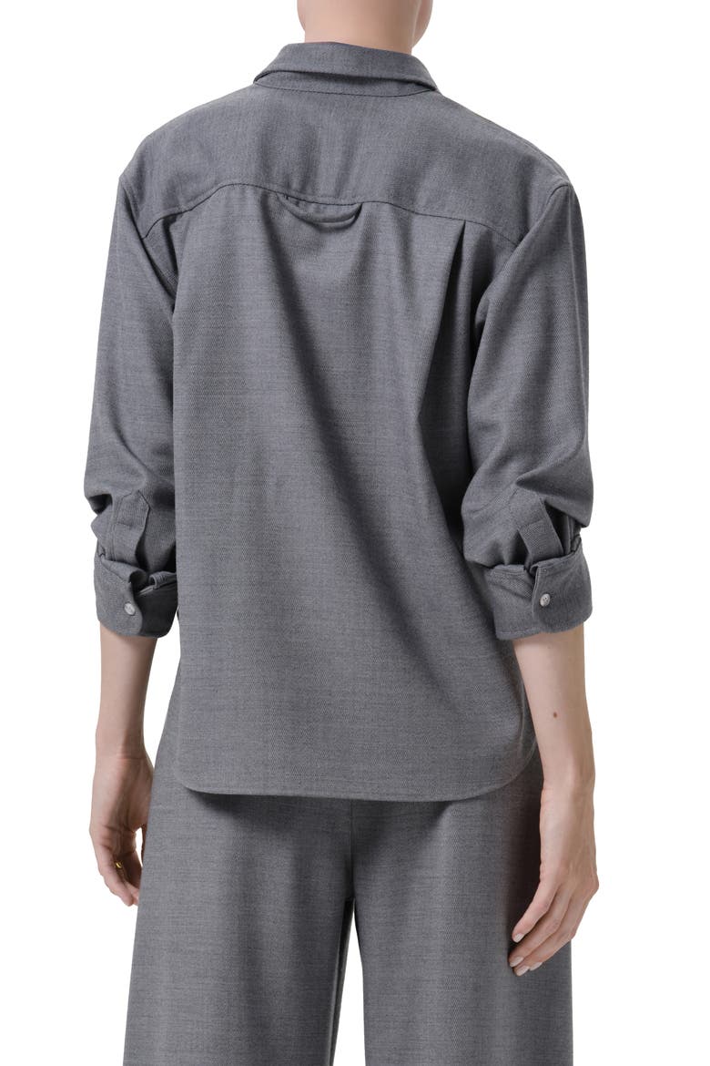 Kayla Shrunken Felted Wool Shirt, Alternate, color, GRIS LT MD GREY