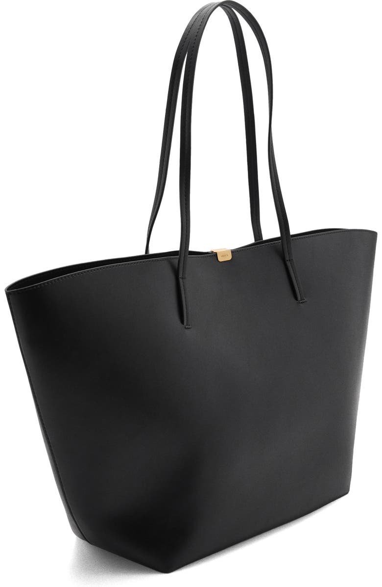 MANGO Faux Leather Tote Bag, Alternate, color,
