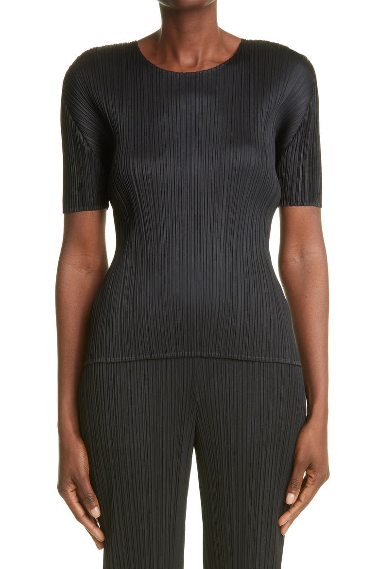 Pleated Top, Main, color, BLACK