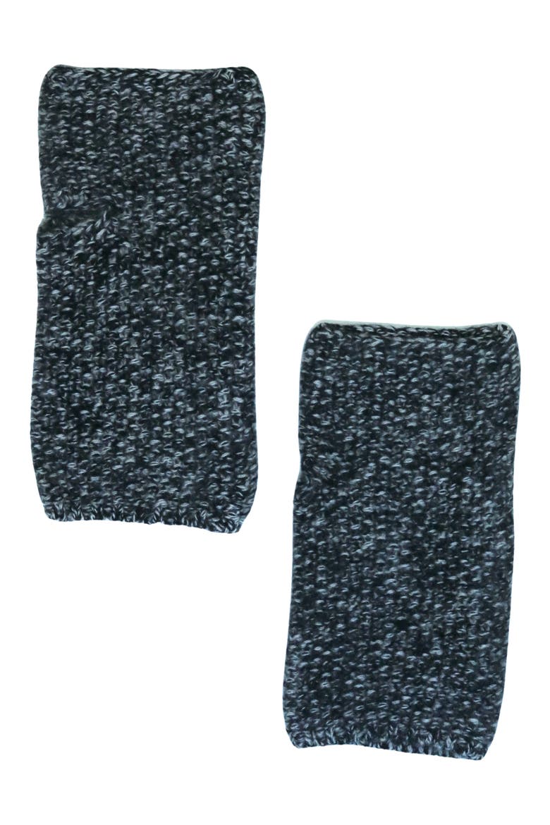 Chunky Cashmere Fingerless Gloves, Main, color, BLACK/ YOGI IVORY