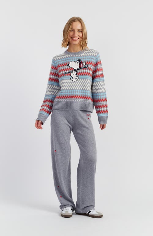 Chinti & Parker Wool-cashmere Snoopy Ski Rollneck Sweater In Gray