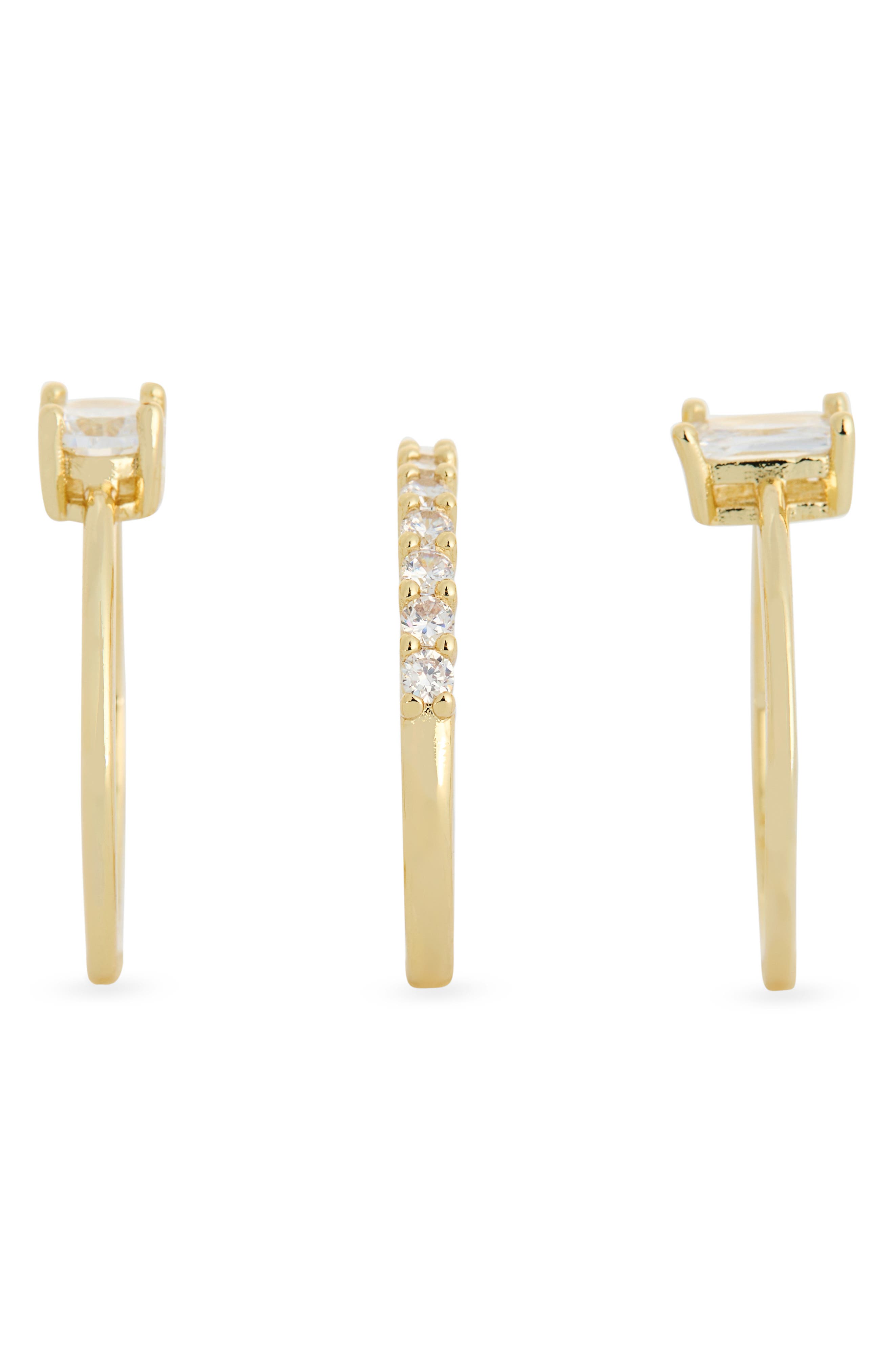 Set of 3 Cubic Zirconia Stackable Rings