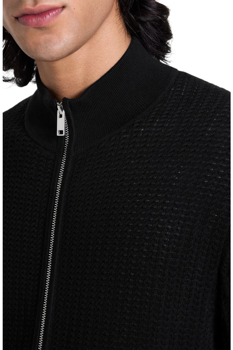 Walton Full Zip Cotton Cardigan, Alternate, color, BLACK - 001