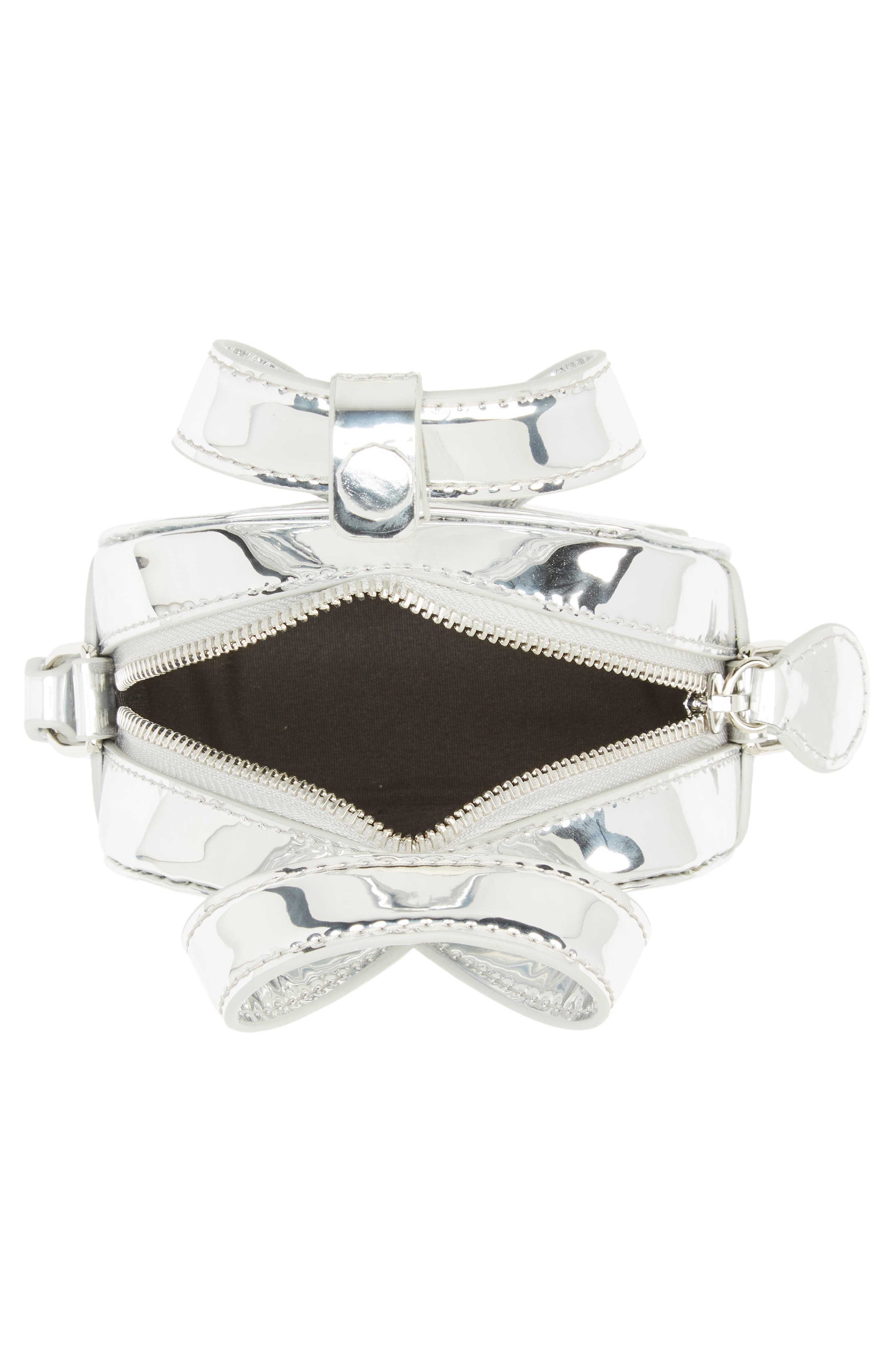 Courrèges Micro Mirror Loop Satin Crossbody Bag, Alternate, color, 