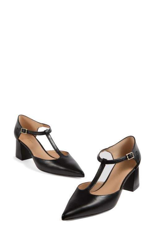 Lk Bennett Mikayla T-strap Pointed Toe Pump In Black