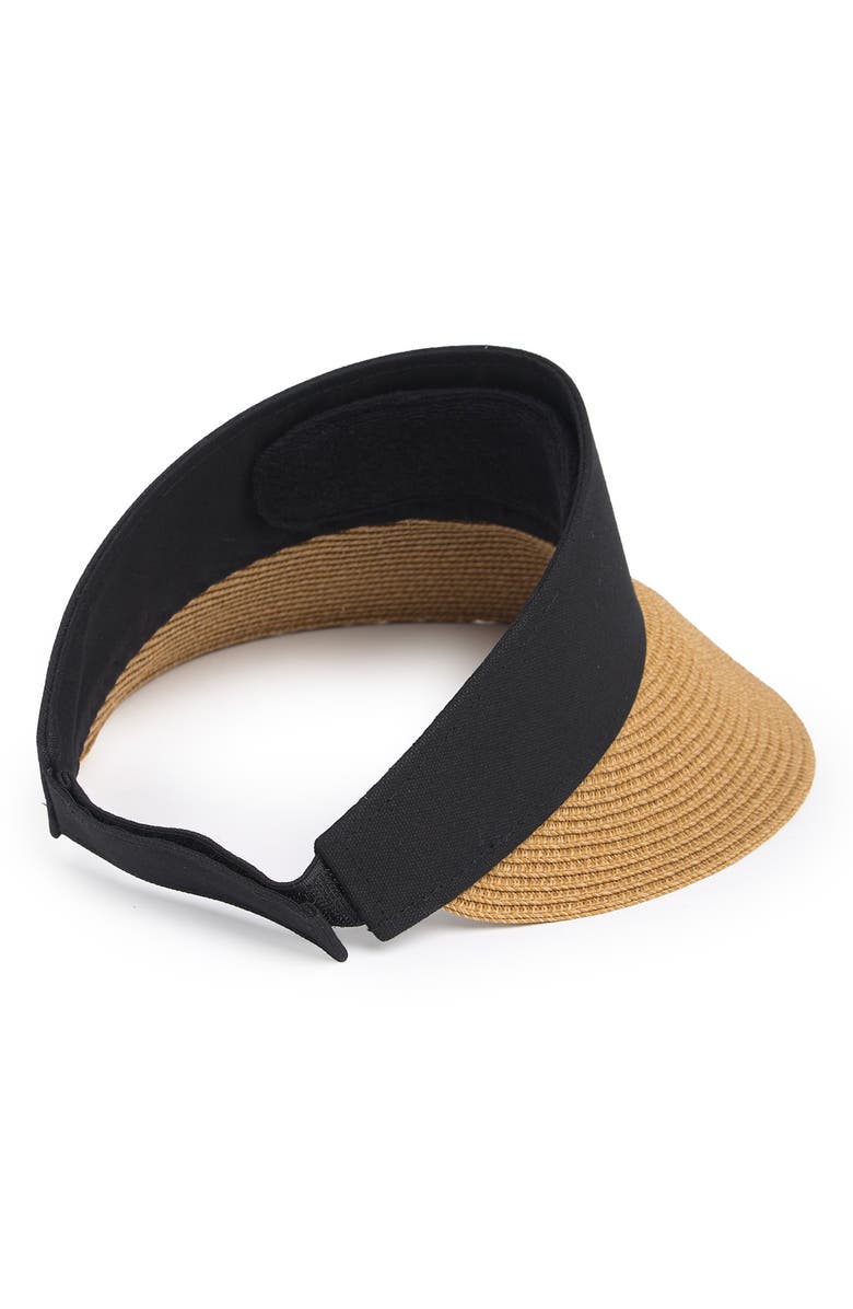 NORDSTROM RACK Mixed Media Visor, Alternate, color, Dark Natural