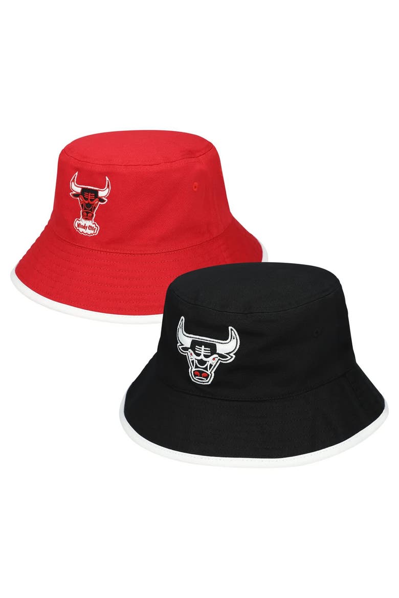 Men's Mitchell & Ness Black/Red Chicago Bulls Flip It Reversible Bucket Hat, Main, color, Black