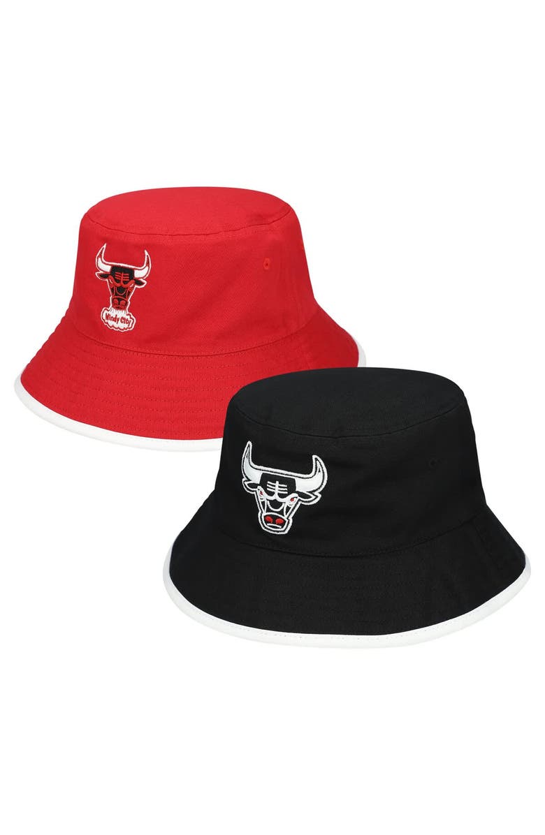 Mitchell & Ness Men's Mitchell & Ness Black/Red Chicago Bulls Flip It Reversible Bucket Hat, Main, color, Black