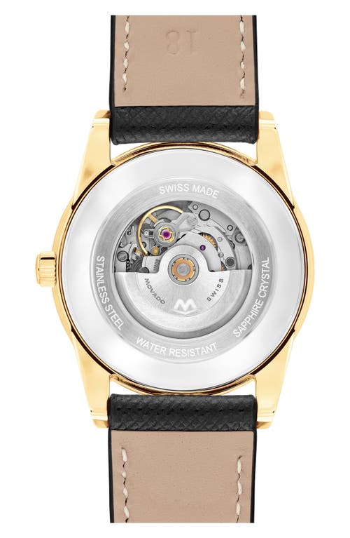 Movado Women's Museum Classic Swiss Automatic Black Leather Watch, 33mm In Grey/black