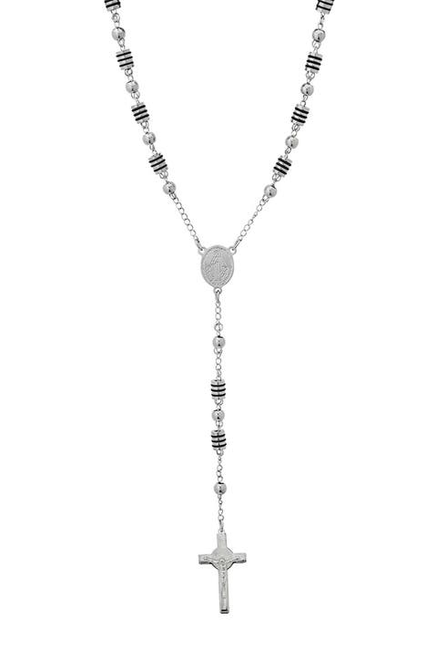 Men's Stainless Steel Rosary Necklace