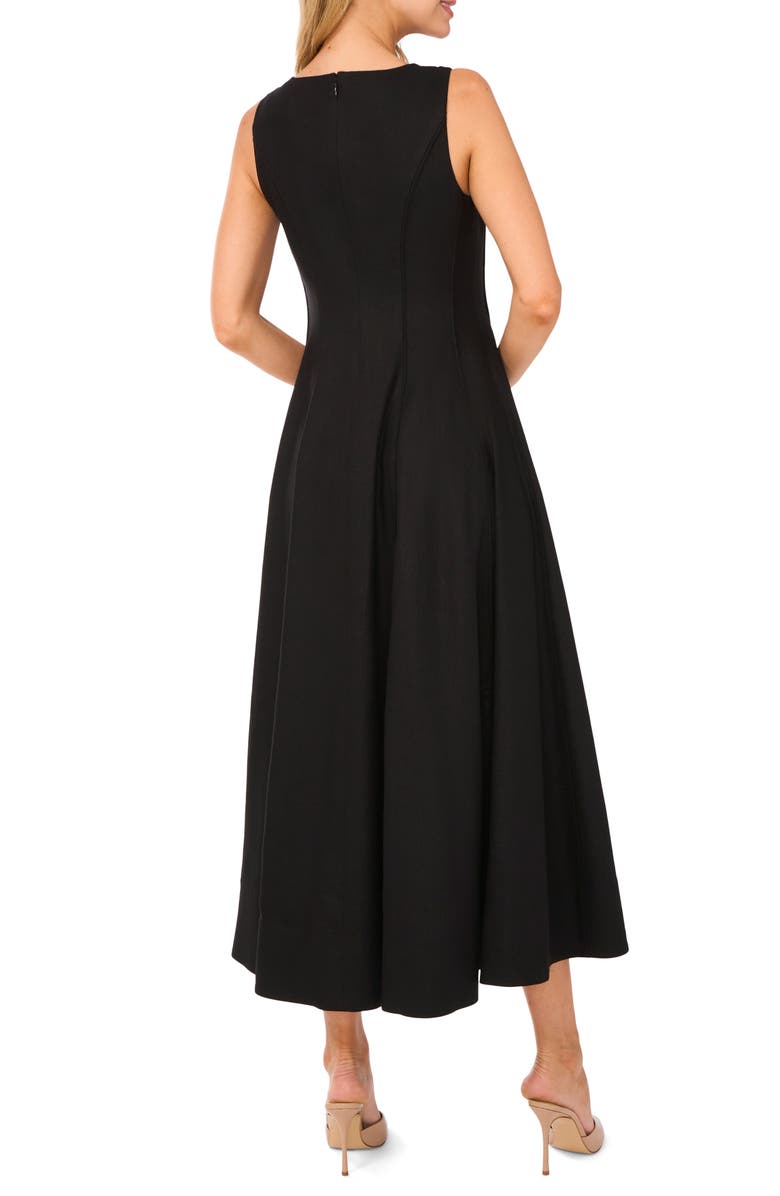 Ted Baker Pleated Waist Sleeveless Linen Blend Maxi Dress, Alternate, color, Rich Black