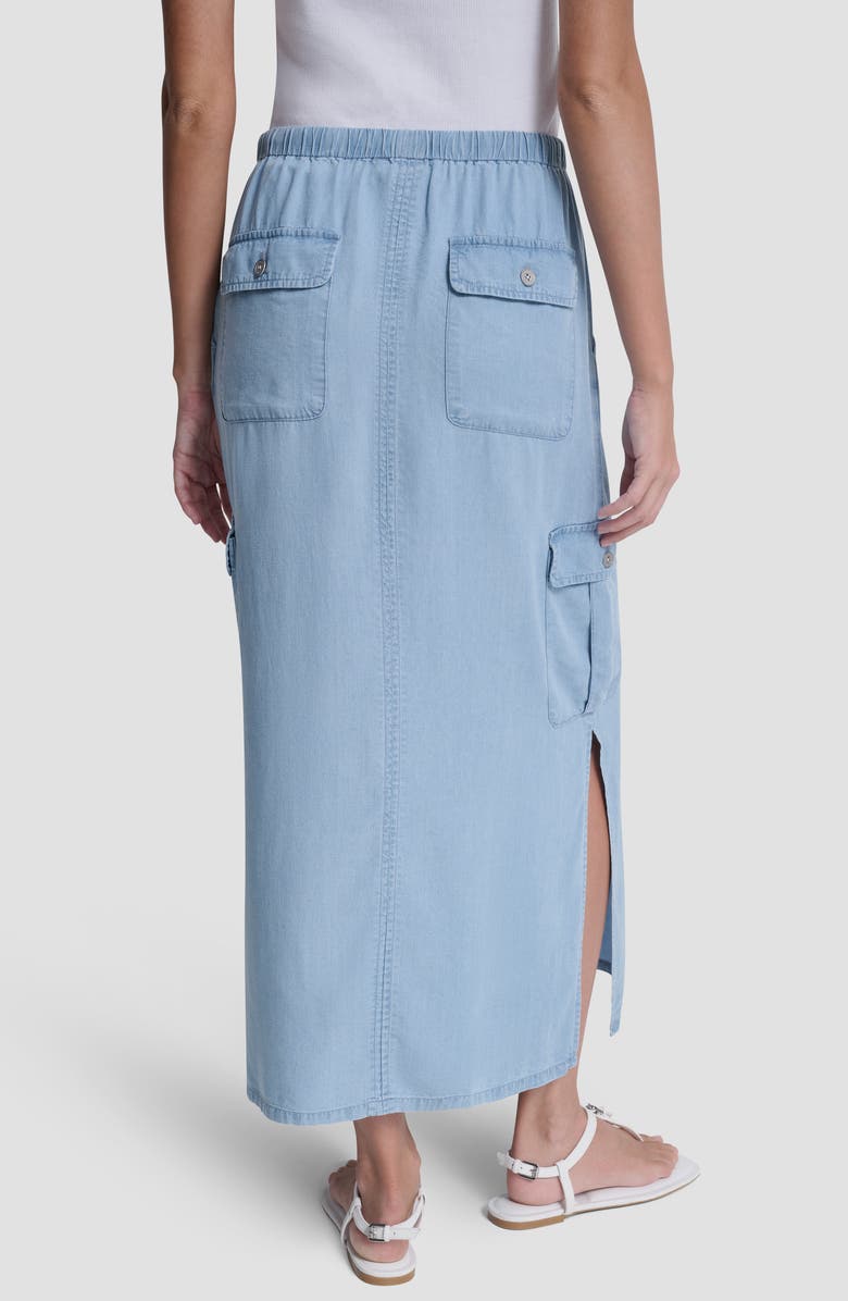 DKNY Jeans Chambray Cargo Maxi Skirt, Alternate, color, Chambray