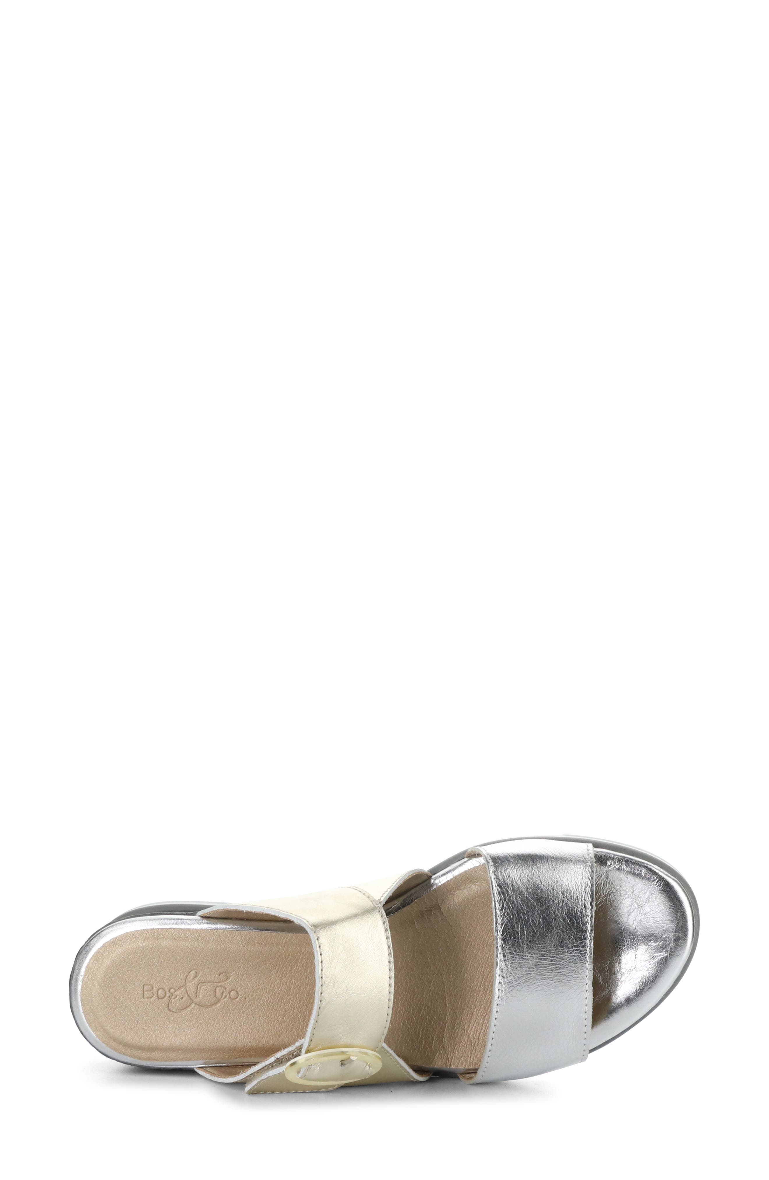 Bos. & Co. Asha Wedge Sandal, Alternate, color, Silver/ Champagne