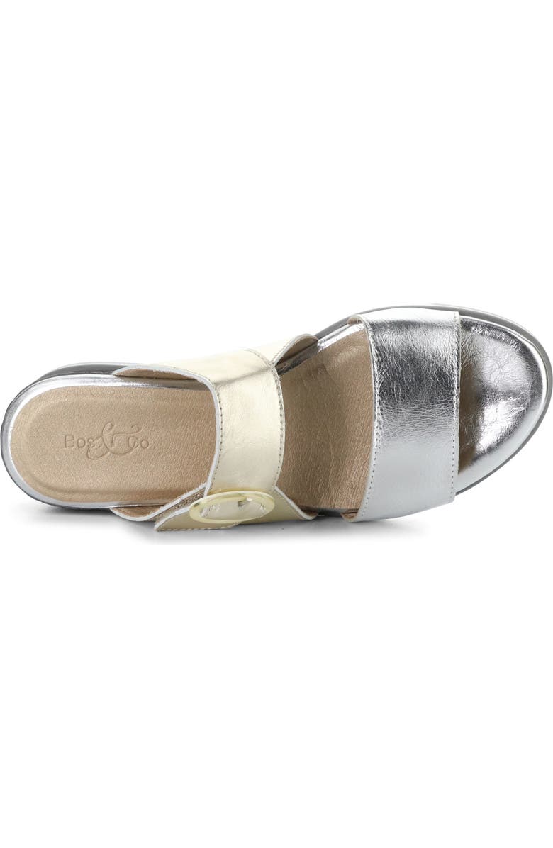 Bos. & Co. Asha Wedge Sandal, Alternate, color, Silver/ Champagne