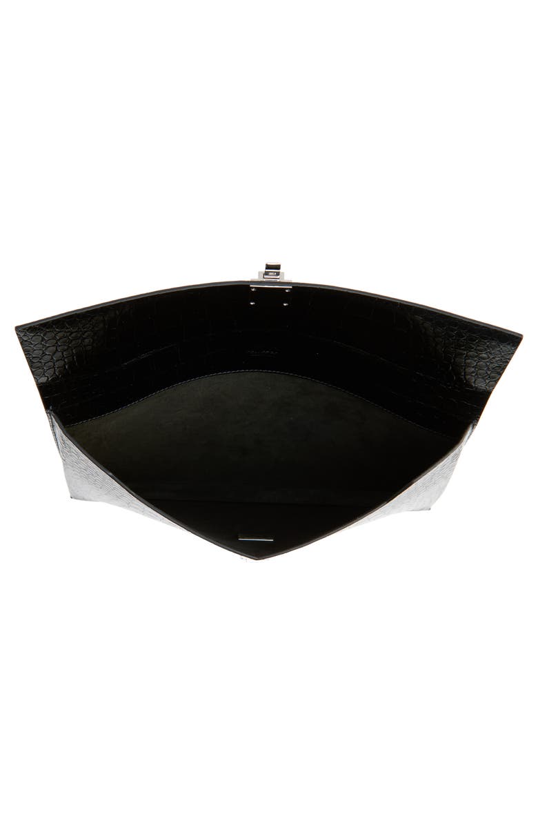 TOM FORD Croc Embossed Patent Leather Clutch, Alternate, color, 1N001 Black