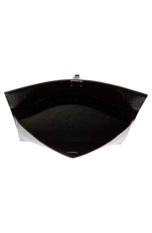 Tom Ford Croc-effect Patent-leather Document Holder In Black