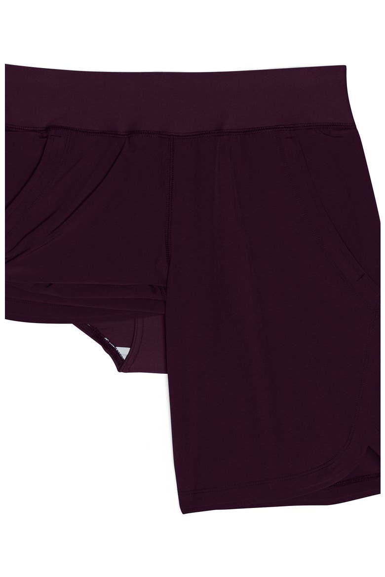 Plus Size Sunshade UPF 50 9" Board Shorts with Panty, Alternate, color, Dark Wine