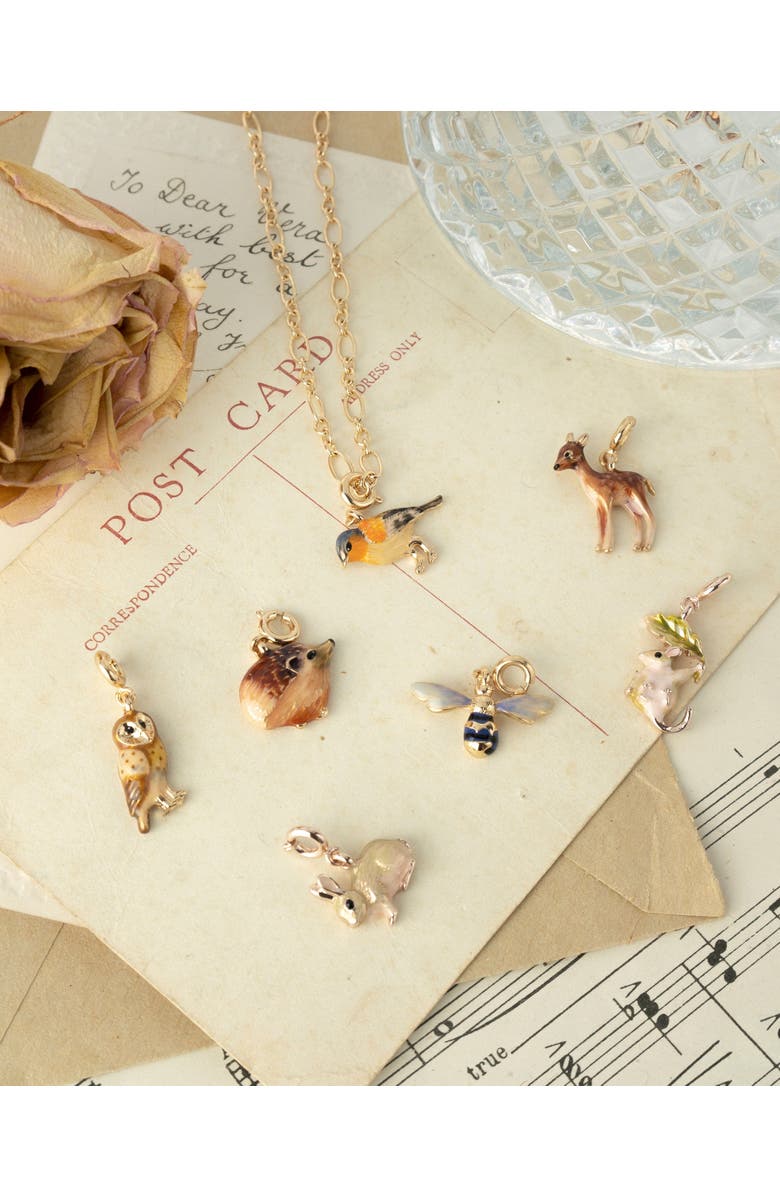 Fable England Enamel Blue Tit Charm, Alternate, color, Multi & Gold