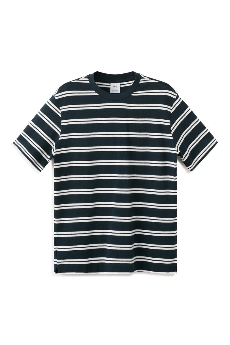 Regular Fit Stripe Cotton Blend T-Shirt, Alternate, color, NAVY
