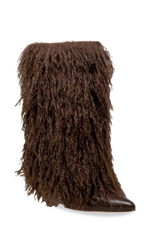 Megham Faux Fur Wedge Heel Bootie (Women)