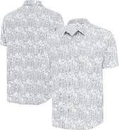 ANTIGUA Men's Antigua Gray Pittsburgh Pirates Resort Button-Up Shirt