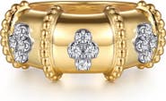 Gabriel & Co. Bujukan Clover Diamond Wide Band Ring