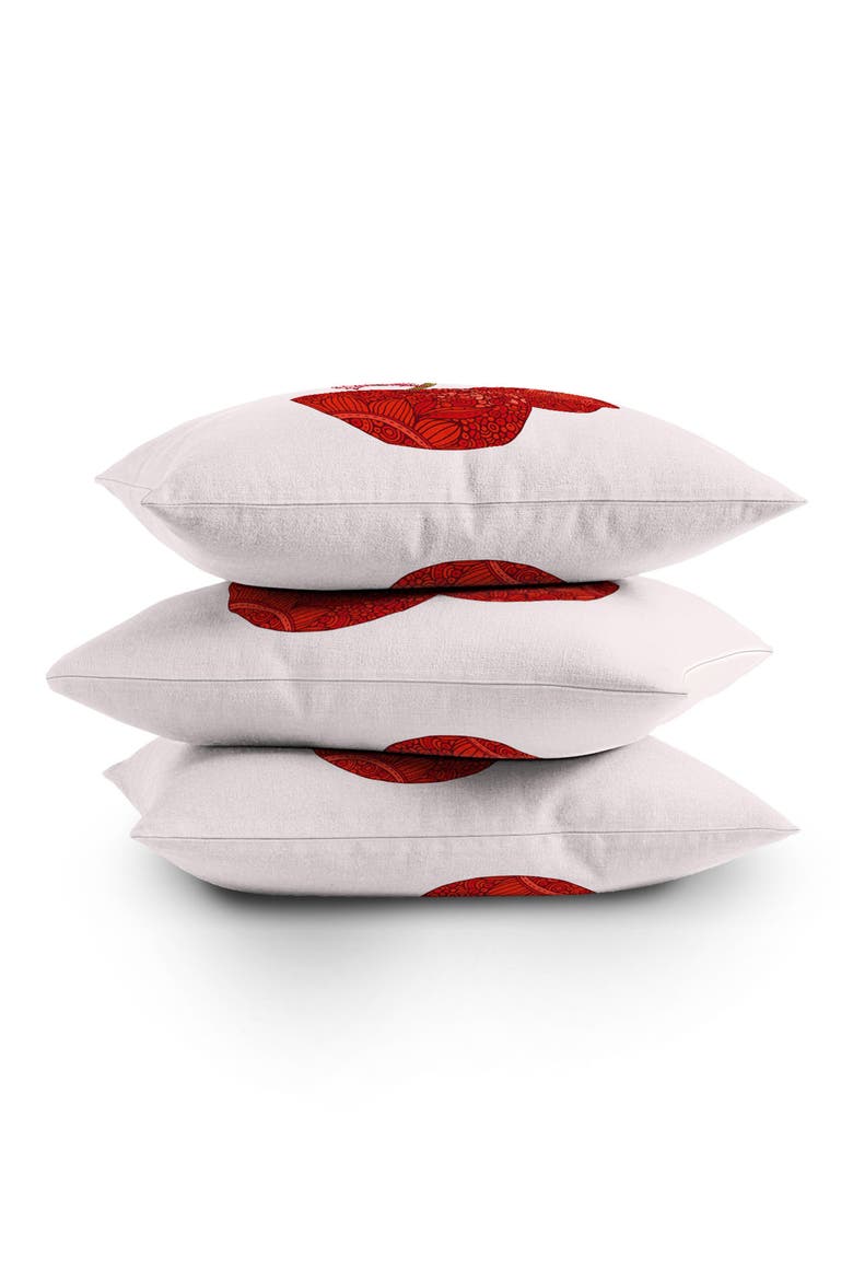 Cherries With A Bow Throw Pillow, Alternate, color, RED
