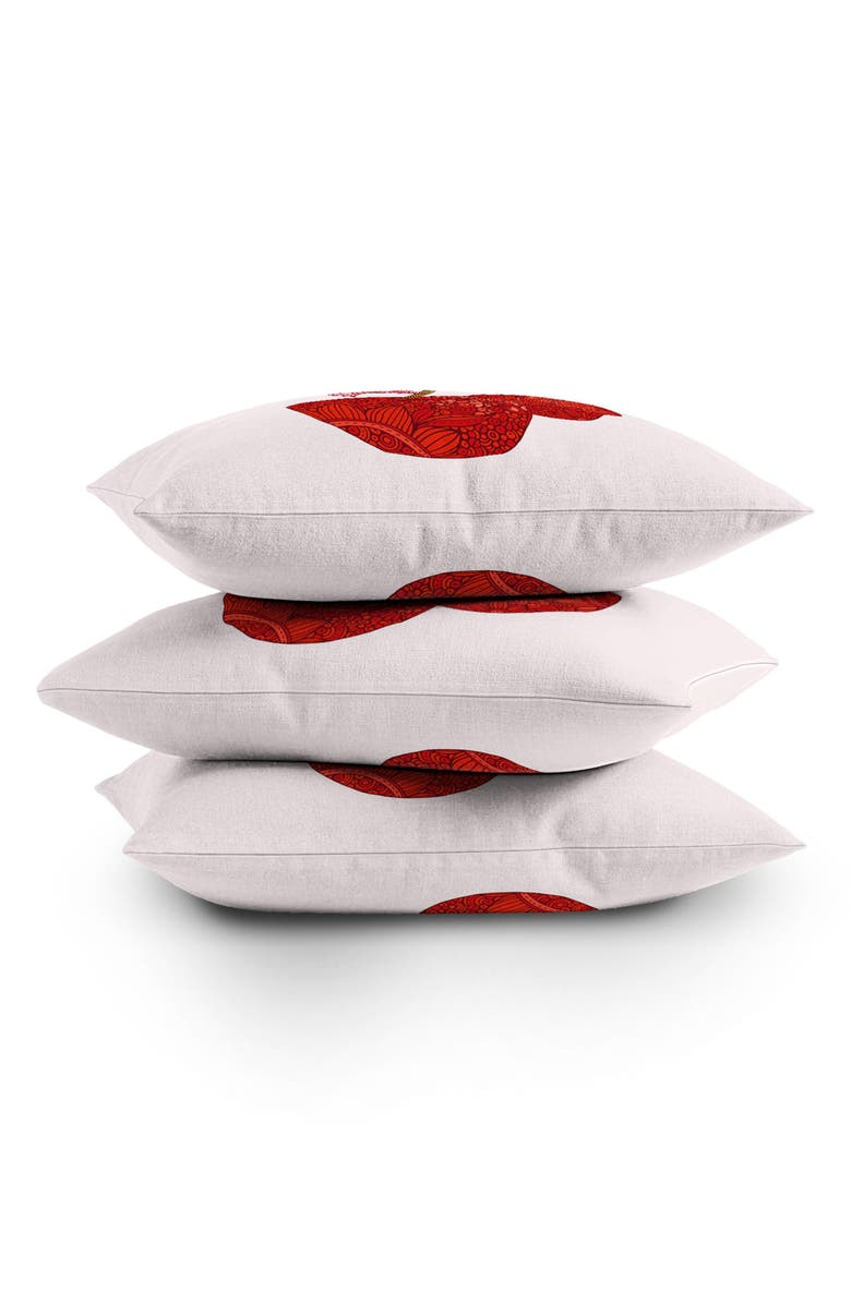 Deny Designs Cherries With A Bow Throw Pillow, Alternate, color, Red