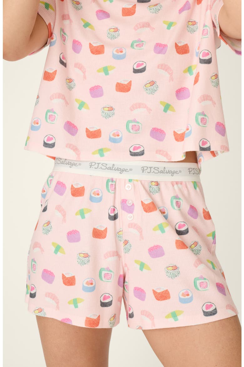 Breakfast Print Pajama Set, Alternate, color, ROSEWATER