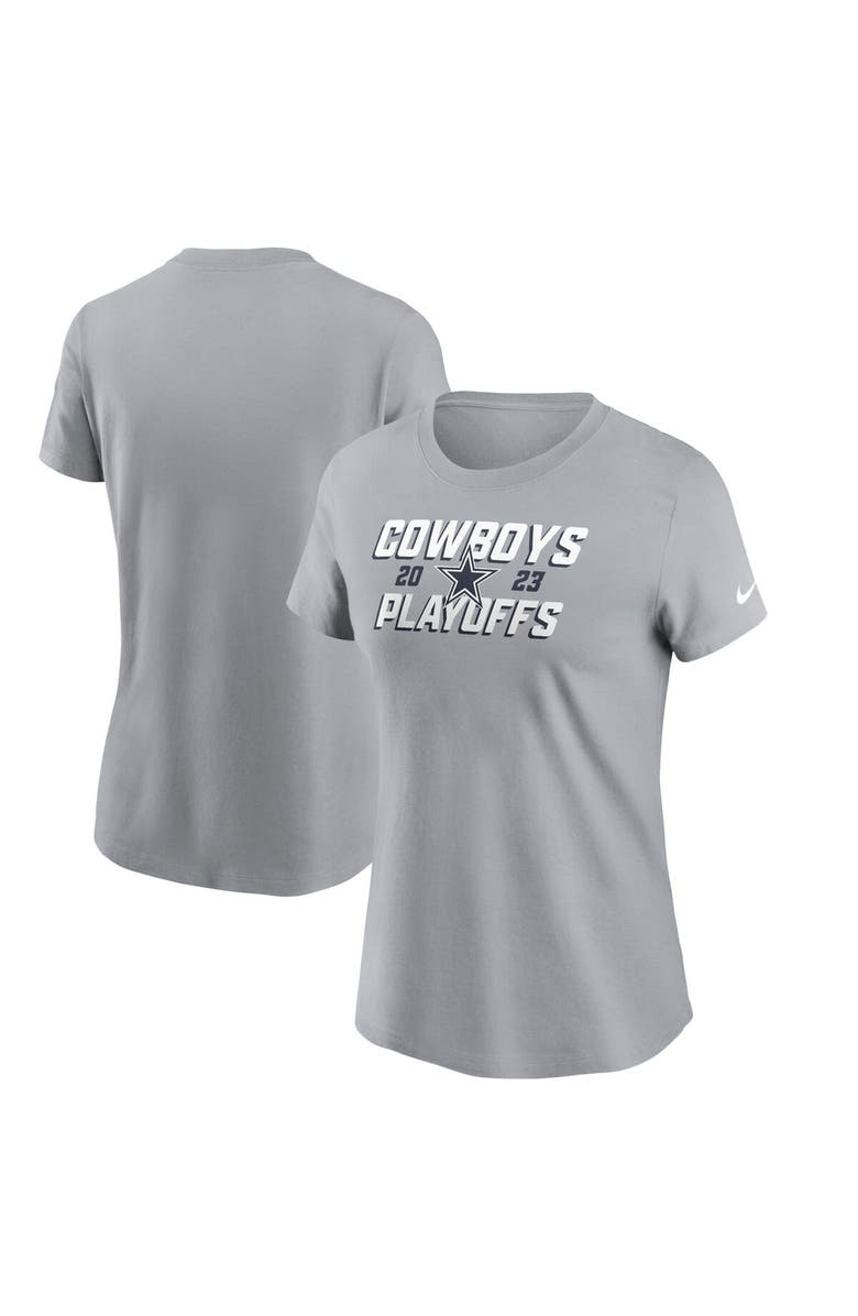 Nike Women's Nike  Gray Dallas Cowboys 2023 NFL Playoffs Iconic T-Shirt, Alternate, color, 