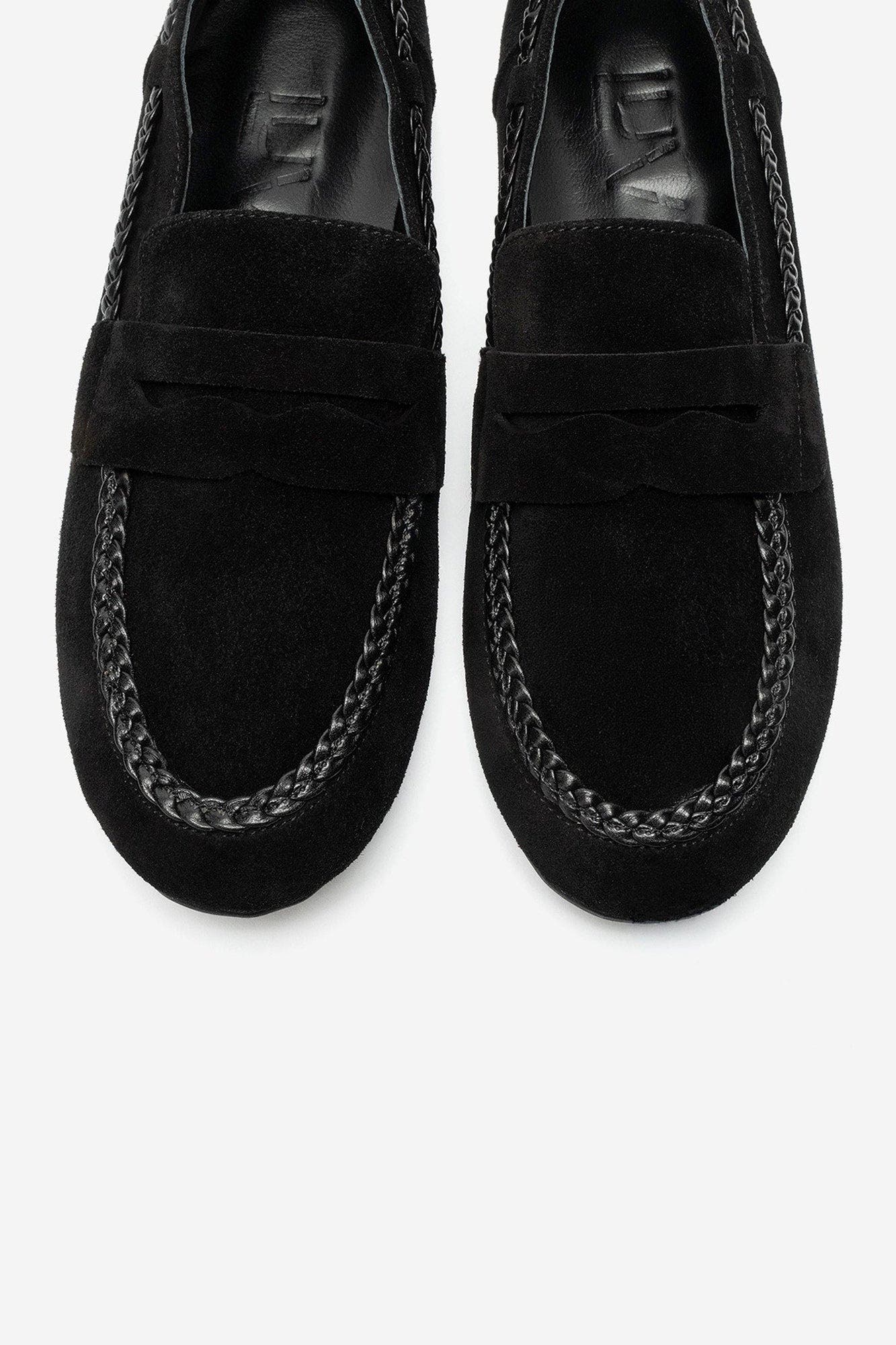 Francis Leather Loafer, Alternate, color, Black Suede