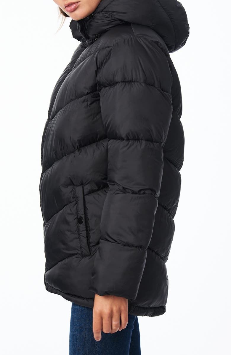 Bernardo Chevron Quilted Water Resistant Puffer Coat, Alternate, color, 