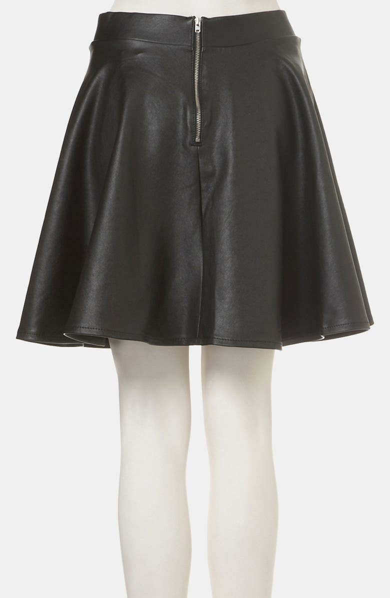 Topshop 'Andie' Faux Leather Skater Skirt, Alternate, color, 