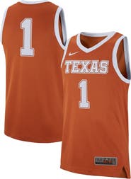 Nike Men's Nike #1 Burnt Orange Texas Longhorns Replica Jersey